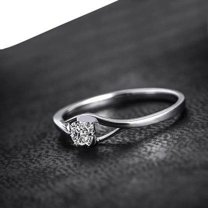 14k White Gold Solitaire Moissanite Engagement Ring 0.3ct Moissanite Engagement Rings & Jewelry | Luxus Moissanite Engagement Ring for Woman