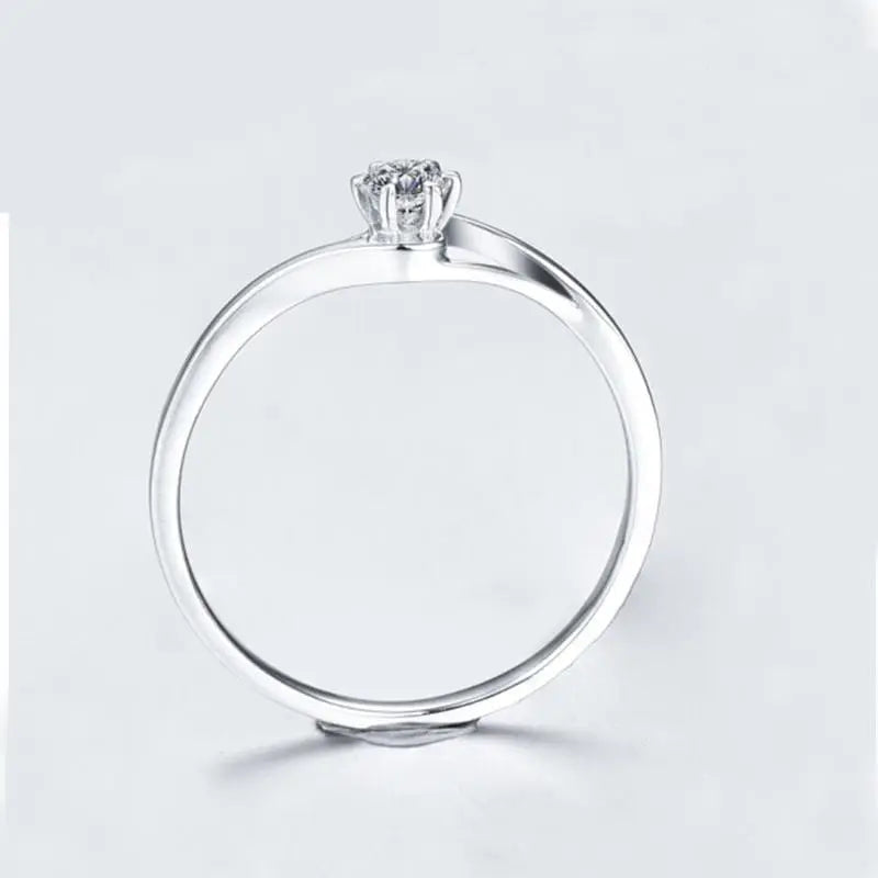 14k White Gold Solitaire Moissanite Engagement Ring 0.3ct Moissanite Engagement Rings & Jewelry | Luxus Moissanite