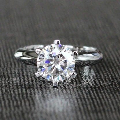 14k White Gold Solitaire Moissanite Engagement Ring 1.5ct Moissanite Engagement Rings & Jewelry | Luxus Moissanite | 14k White Gold Promise Rings for Her