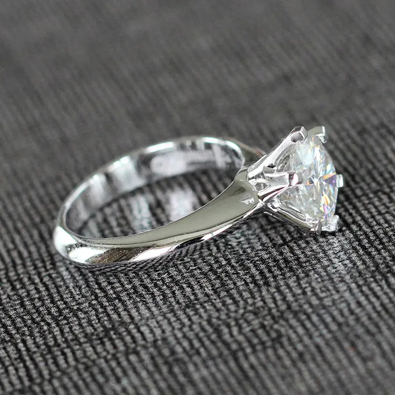 14k White Gold Solitaire Moissanite Engagement Ring 1.5ct Moissanite Engagement Rings & Jewelry | Luxus Moissanite | 14k White Gold Promise Rings for Her