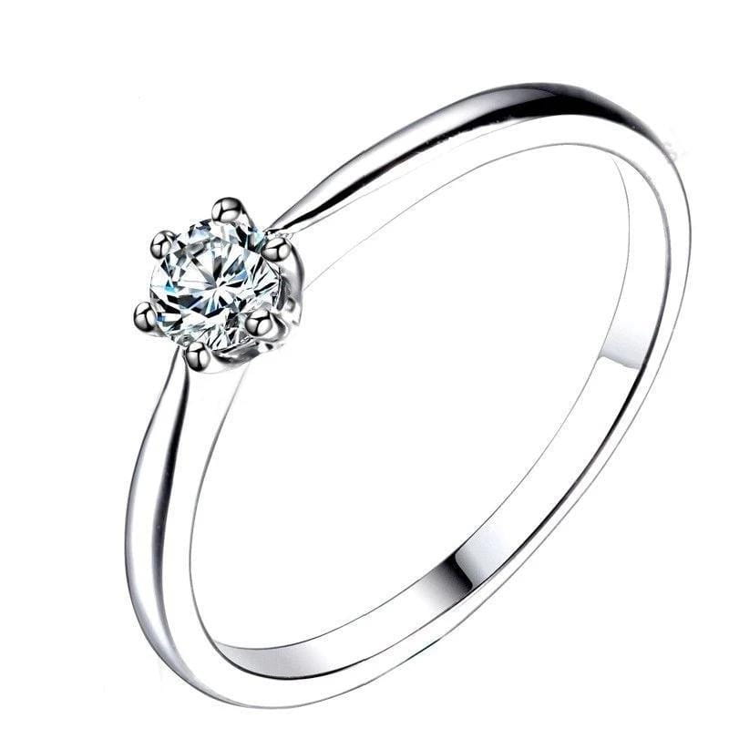 14k White Gold Solitaire Moissanite Ring 0.2ct Moissanite Engagement Rings & Jewelry | Luxus Moissanite