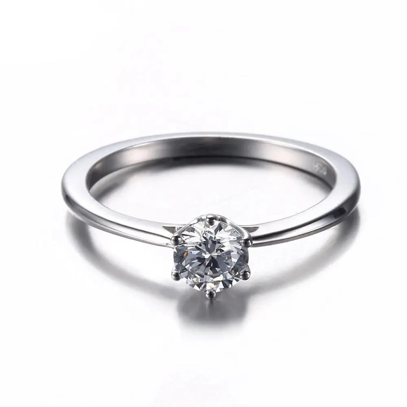 14k White Gold Solitaire Moissanite Ring 0.5ct Moissanite Engagement Rings & Jewelry | Luxus Moissanite