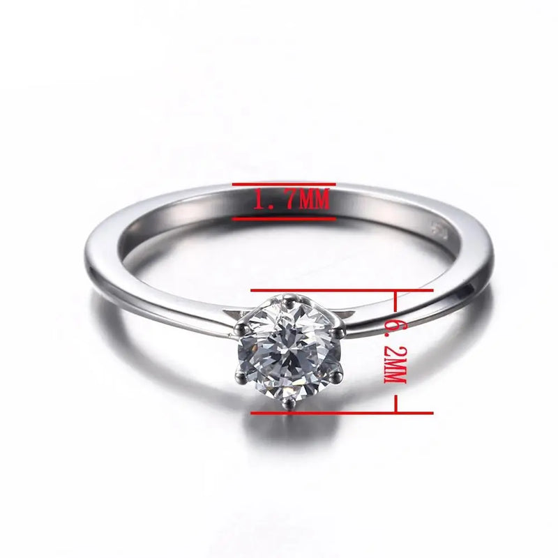 14k White Gold Solitaire Moissanite Ring 0.5ct Moissanite Engagement Rings & Jewelry | Luxus Moissanite
