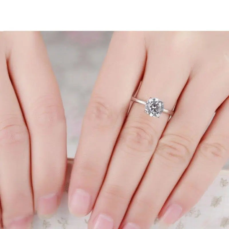 14k White Gold Solitaire Moissanite Ring 1.5ct Moissanite Engagement Rings & Jewelry | Luxus Moissanite