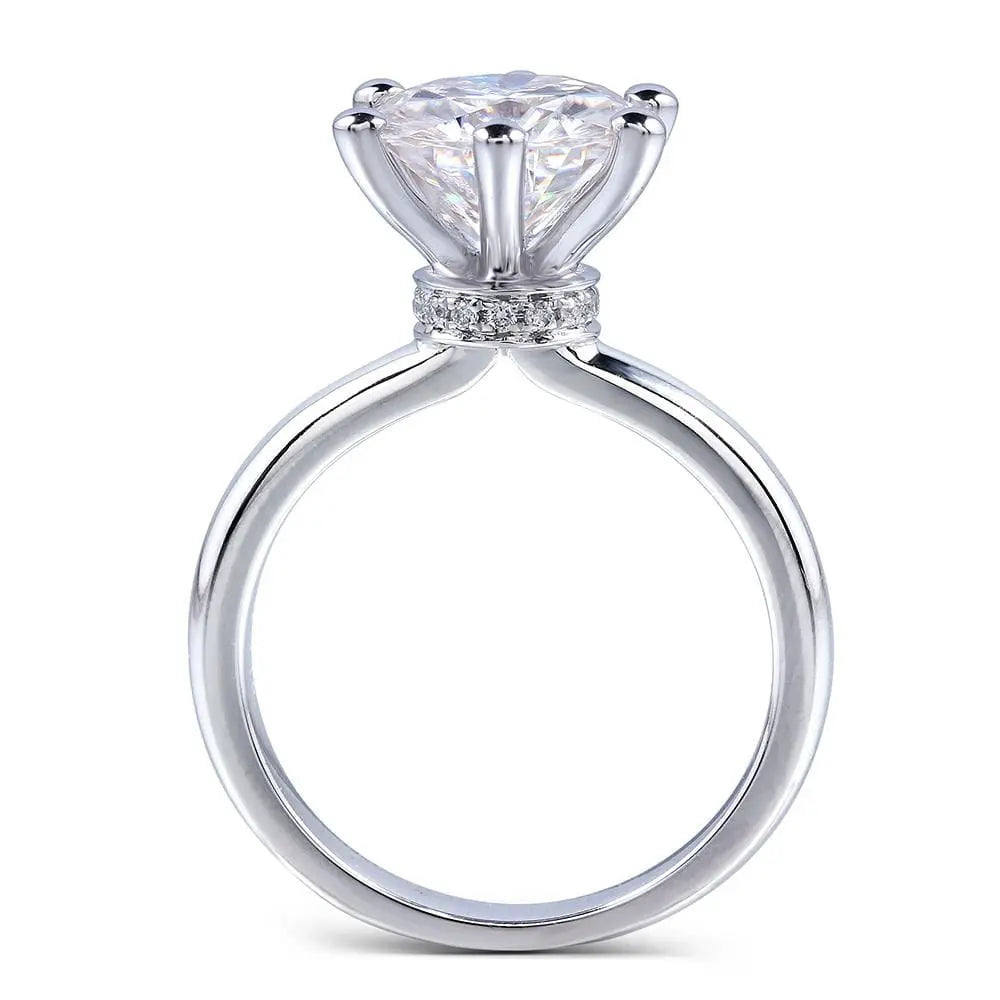 14k White Gold Solitaire Moissanite Ring 1ct - 5ct Options Moissanite Engagement Rings & Jewelry | Luxus Moissanite | Promise Rings Woman