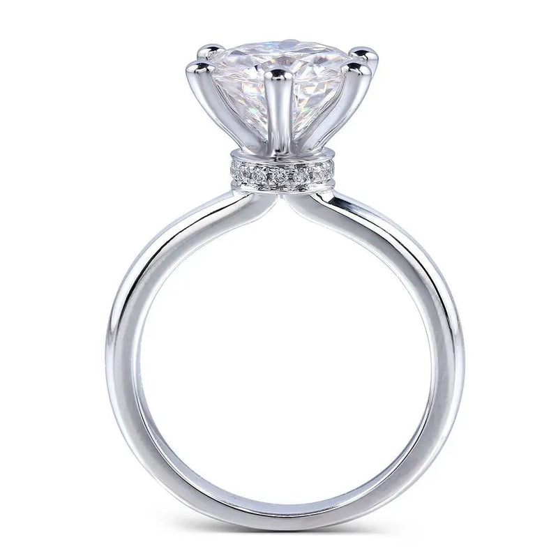14k White Gold Solitaire Moissanite Ring 1ct - 5ct Options Moissanite Engagement Rings & Jewelry | Luxus Moissanite