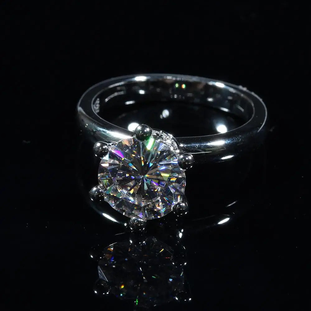 14k White Gold Solitaire Moissanite Ring 1ct - 5ct Options Moissanite Engagement Rings & Jewelry | Luxus Moissanite | Promise Rings Woman