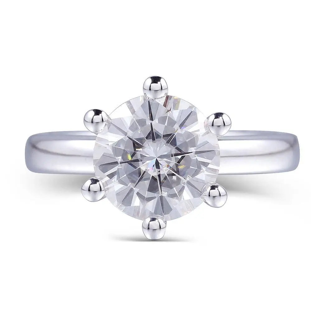 14k White Gold Solitaire Moissanite Ring 1ct - 5ct Options Moissanite Engagement Rings & Jewelry | Luxus Moissanite | Promise Rings Woman