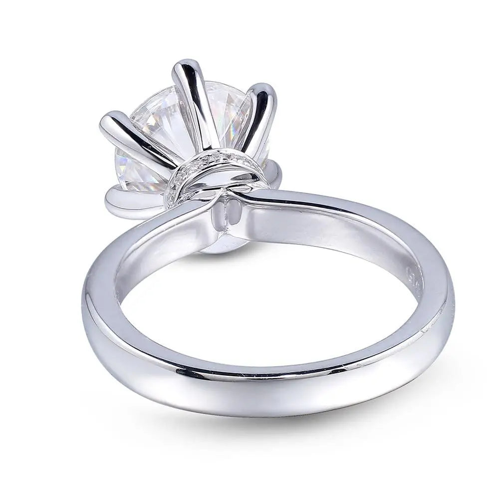 14k White Gold Solitaire Moissanite Ring 1ct - 5ct Options Moissanite Engagement Rings & Jewelry | Luxus Moissanite | Promise Rings Woman