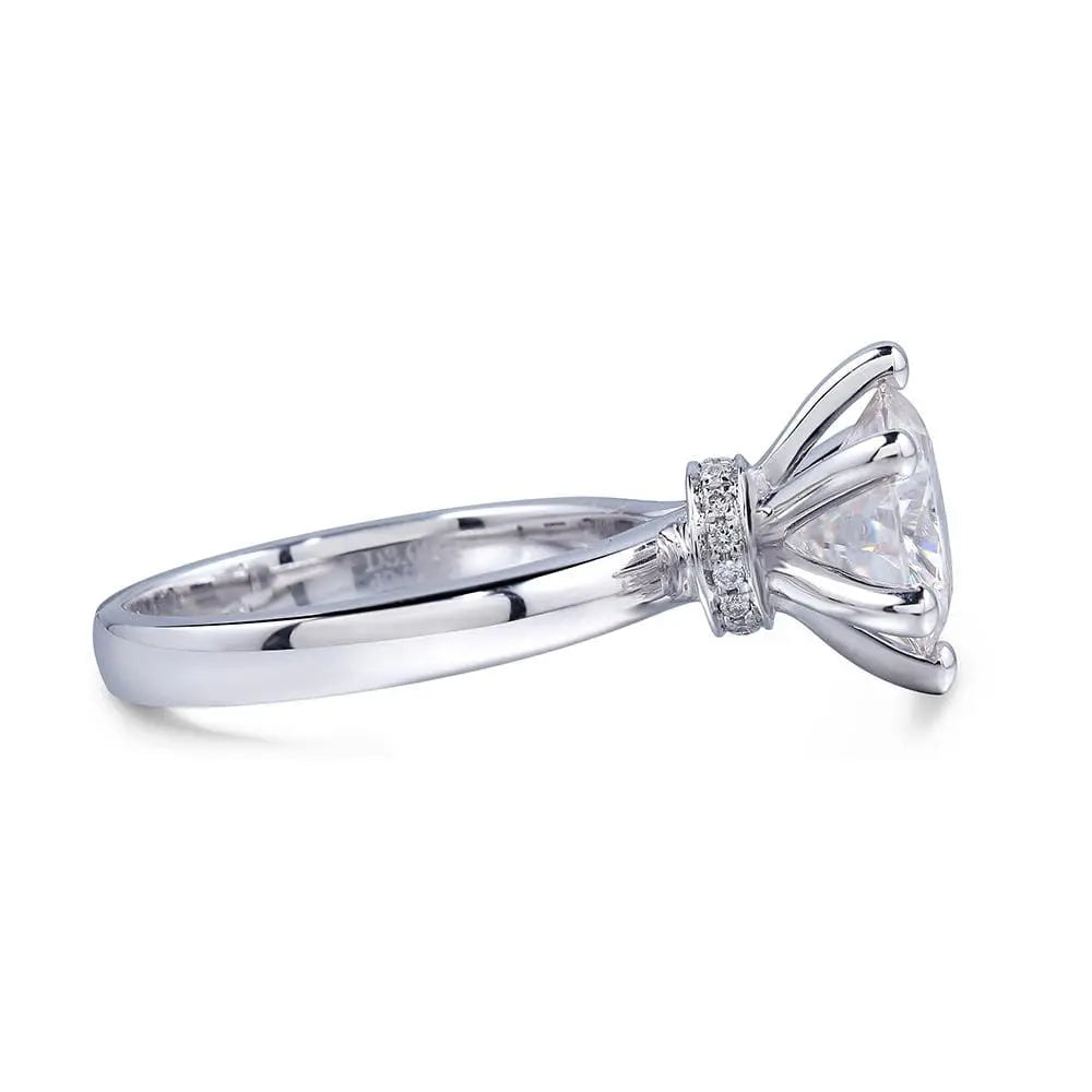 14k White Gold Solitaire Moissanite Ring 1ct - 5ct Options Moissanite Engagement Rings & Jewelry | Luxus Moissanite | Promise Rings Woman