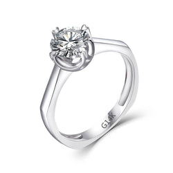 14k White Gold Solitaire Moissanite Ring 1ct Moissanite Engagement Rings & Jewelry | Solitaire Engagement Ring 1 Carat | Luxus Moissanite