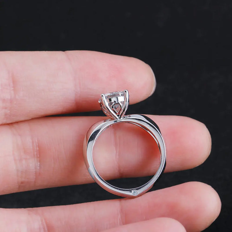 14k White Gold Solitaire Moissanite Ring 1ct Moissanite Engagement Rings & Jewelry | Luxus Moissanite