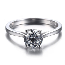 14k White Gold Solitaire Moissanite Ring 1ct Moissanite Engagement Rings & Jewelry | 14k White Gold Moissanite Engagement Ring |Luxus Moissanite