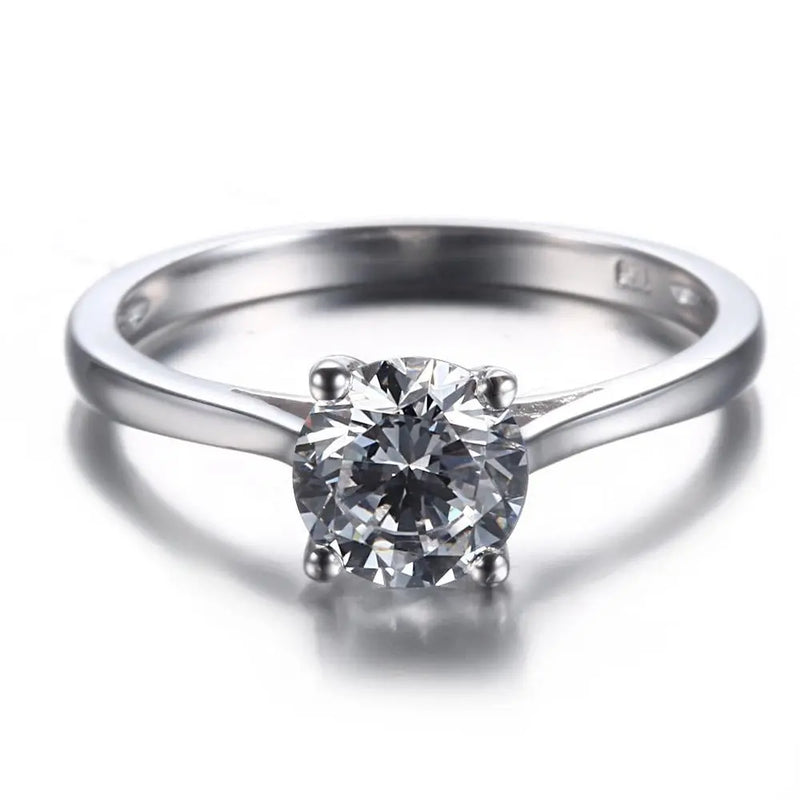 14k White Gold Solitaire Moissanite Ring 1ct Moissanite Engagement Rings & Jewelry | Luxus Moissanite