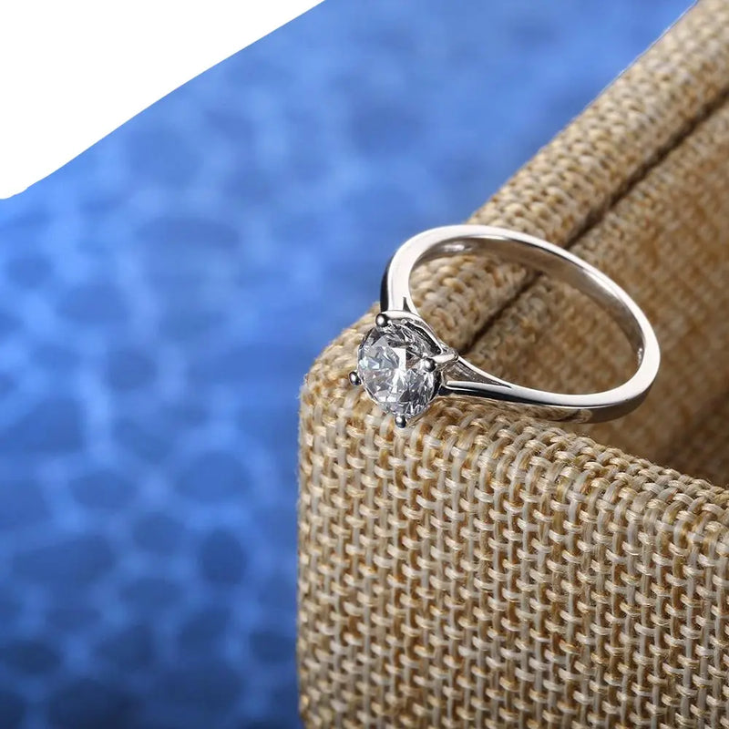 14k White Gold Solitaire Moissanite Ring 1ct Moissanite Engagement Rings & Jewelry | Luxus Moissanite