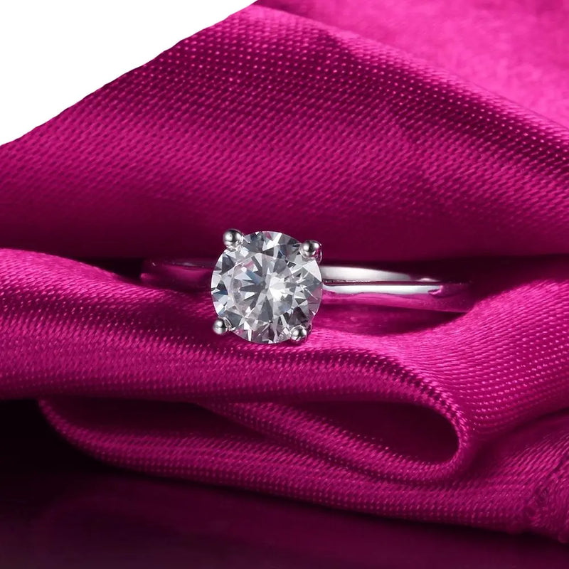 14k White Gold Solitaire Moissanite Ring 1ct Moissanite Engagement Rings & Jewelry | Luxus Moissanite
