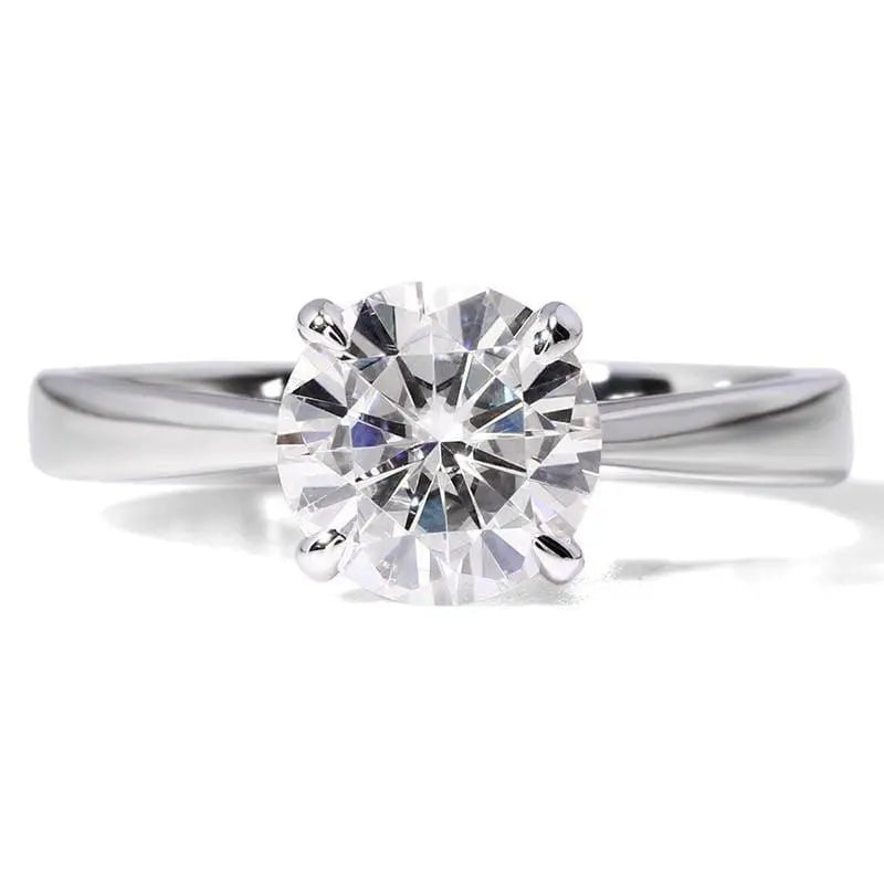 14k White Gold Solitaire Moissanite Ring 1ct Moissanite Engagement Rings & Jewelry | 14k White Gold Solitaire Moissanite Wedding Rings Female 1ct | Luxus Moissanite