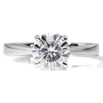 14k White Gold Solitaire Moissanite Ring 1ct Moissanite Engagement Rings & Jewelry | 14k White Gold Solitaire Moissanite Wedding Rings Female 1ct | Luxus Moissanite