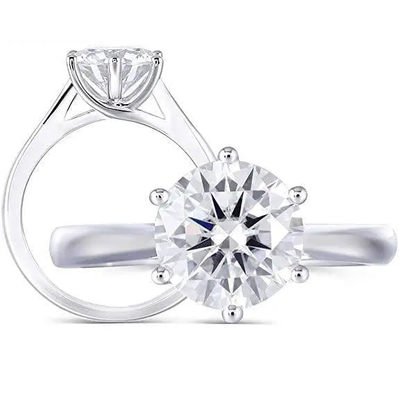 14k White Gold Solitaire Moissanite Ring 2ct Moissanite Engagement Rings & Jewelry | Luxus Moissanite