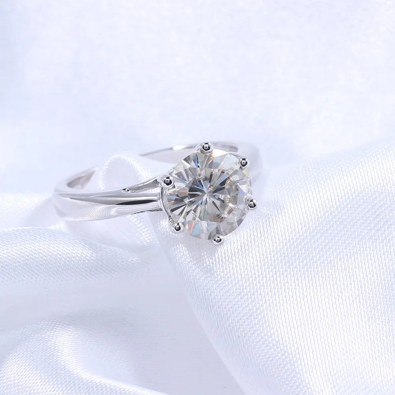 14k White Gold Solitaire Moissanite Ring 2ct Moissanite Engagement Rings & Jewelry | Luxus Moissanite