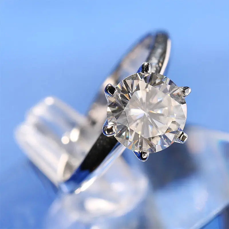 14k White Gold Solitaire Moissanite Ring 2ct Moissanite Engagement Rings & Jewelry | Luxus Moissanite / 1k Engagement Ring
