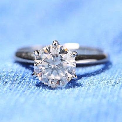 14k White Gold Solitaire Moissanite Ring 2ct Moissanite Engagement Rings & Jewelry | Luxus Moissanite /  1k Engagement Ring 