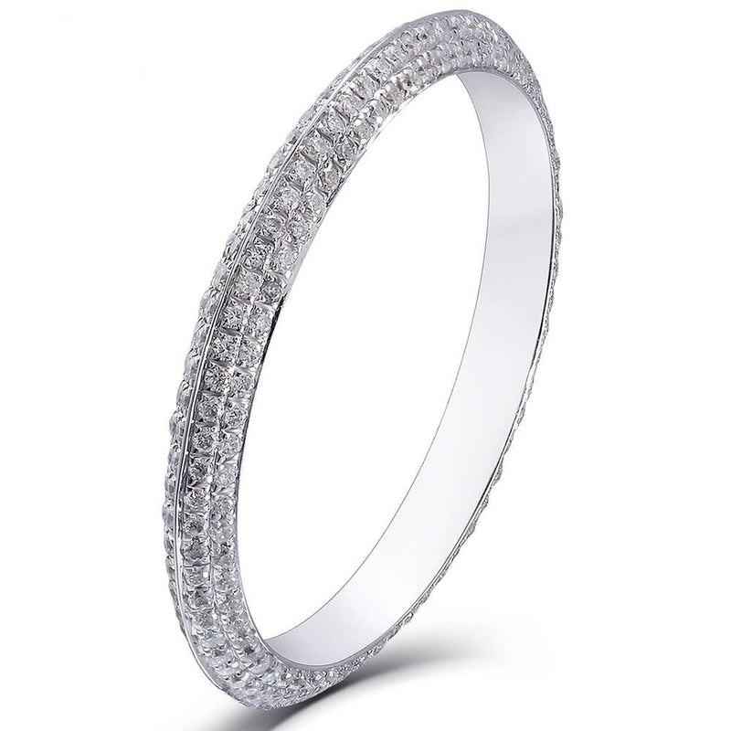 14k White Gold Stackable Moissanite Eternity Ring 0.8ct Total Moissanite Engagement Rings & Jewelry | Luxus Moissanite