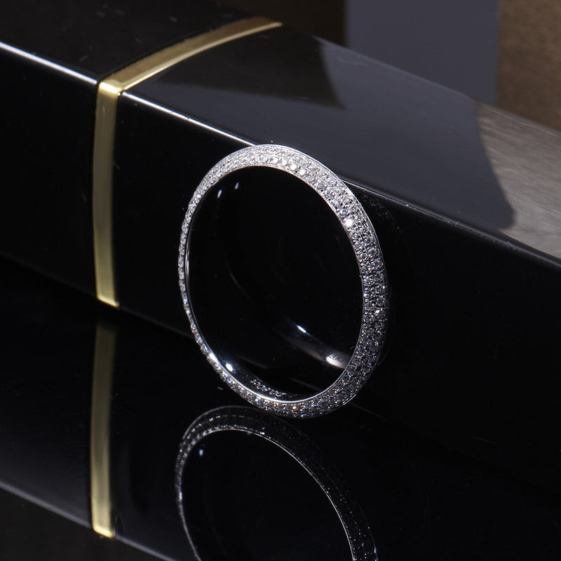 14k White Gold Stackable Moissanite Eternity Ring 0.8ct Total Moissanite Engagement Rings & Jewelry | Luxus Moissanite