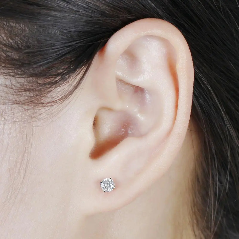 14k White Gold Stud Moissanite Earrings 0.5ctw - 2ctw Options Moissanite Engagement Rings & Jewelry | Luxus Moissanite