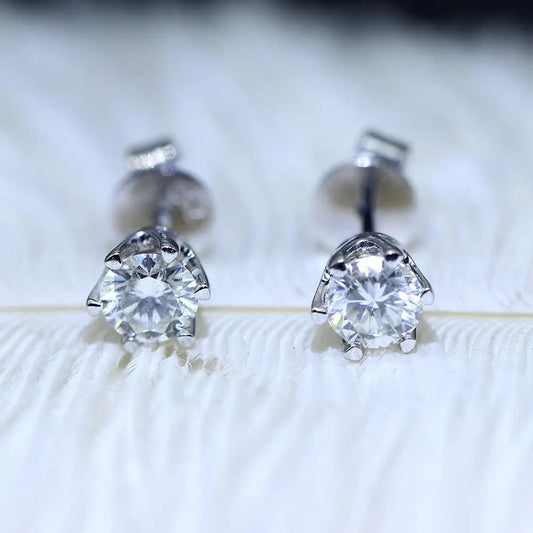 14k White Gold Stud Moissanite Earrings 0.5ctw Moissanite Engagement Rings & Jewelry | Luxus Moissanite | Pretty Woman Earrings