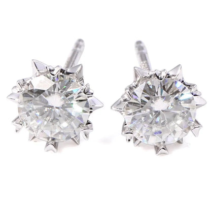 14k White Gold Stud Moissanite Earrings 1.2ctw Moissanite Engagement Rings & Jewelry | Luxus Moissanite