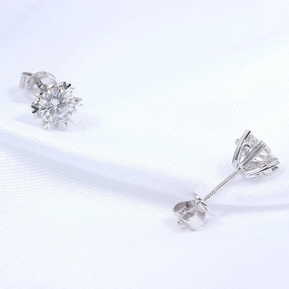 14k White Gold Stud Moissanite Earrings 1.2ctw Moissanite Engagement Rings & Jewelry | Luxus Moissanite