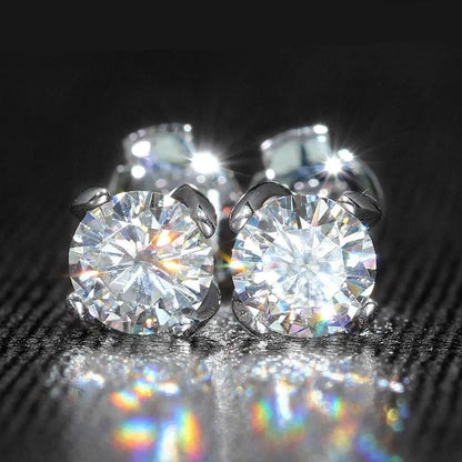 14k White Gold Stud Moissanite Earrings 1.6ctw Moissanite Engagement Rings & Jewelry | Luxus Moissanite