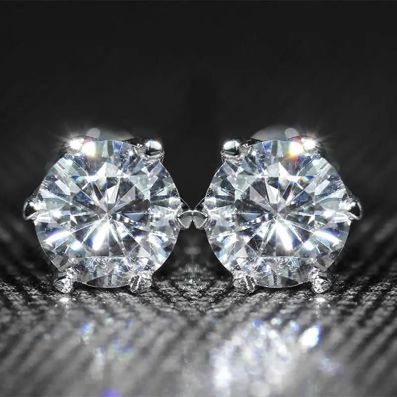 14k White Gold Stud Moissanite Earrings 1ctw Moissanite Engagement Rings & Jewelry | Luxus Moissanite | Cute Earrings for Women