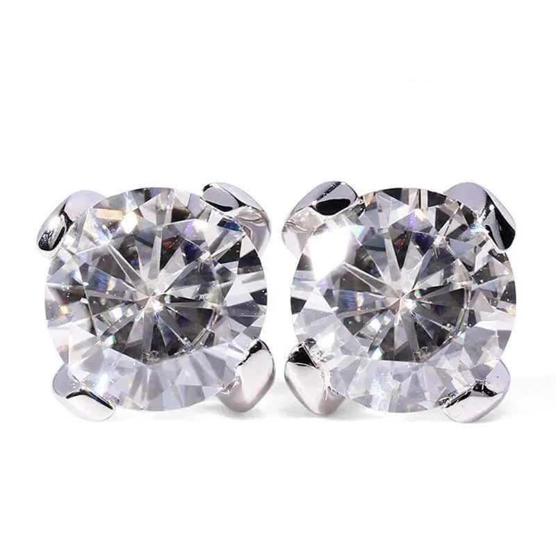 14k White Gold Stud Moissanite Earrings 1ctw Moissanite Engagement Rings & Jewelry | Luxus Moissanite | Beautiful Earrings Studs