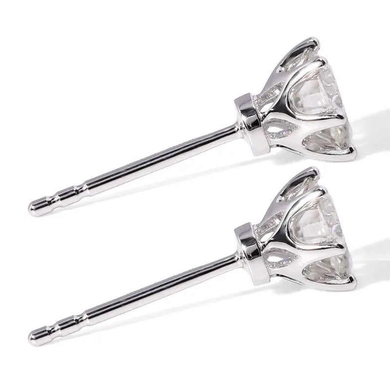 14k White Gold Stud Moissanite Earrings 1ctw Moissanite Engagement Rings & Jewelry | Luxus Moissanite