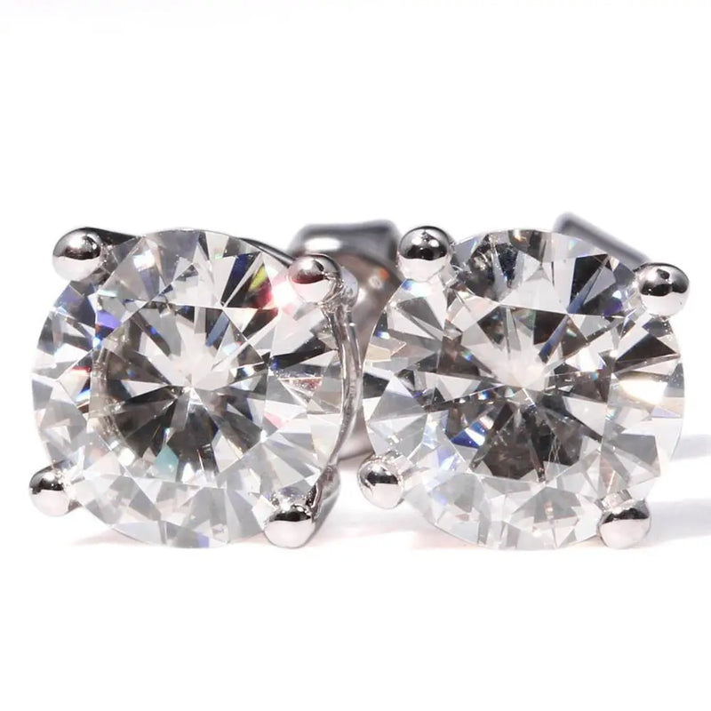 14k White Gold Stud Moissanite Earrings 2ctw Moissanite Engagement Rings & Jewelry | Luxus Moissanite