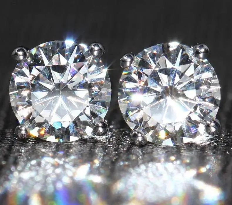 14k White Gold Stud Moissanite Earrings 2ctw Moissanite Engagement Rings & Jewelry | Luxus Moissanite