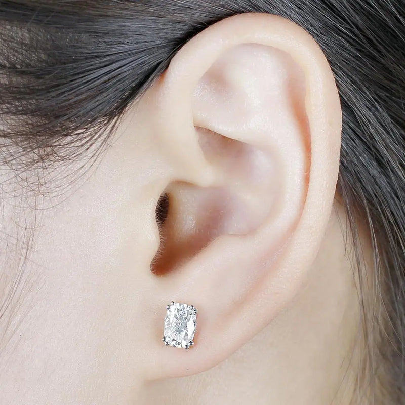 14k White Gold Stud Moissanite Earrings 2ctw Moissanite Engagement Rings & Jewelry | Luxus Moissanite