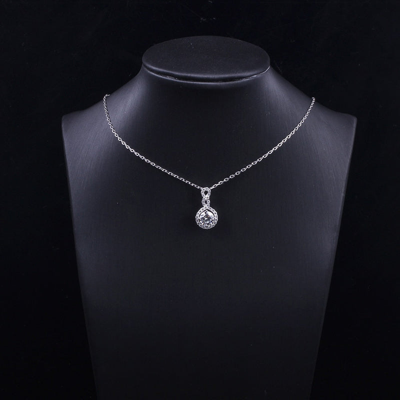 14k White Gold Total Moissanite Necklace / Pendant 1.3ctw Moissanite Engagement Rings & Jewelry | Luxus Moissanite