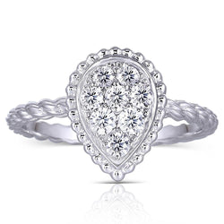 14k White Gold Unique Moissanite Ring 0.45ct Total Moissanite Engagement Rings & Jewelry | Luxus Moissanite