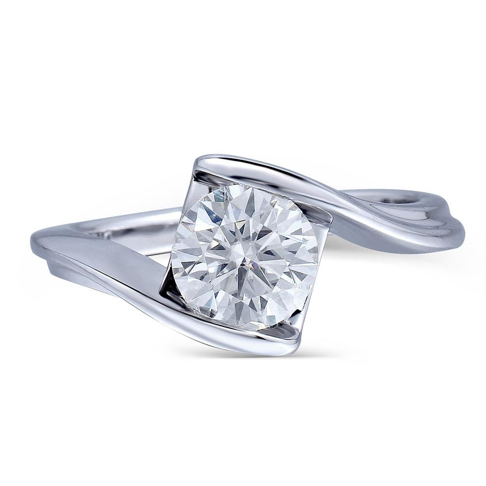 14k White Gold Unique Moissanite Ring 1.2ct Moissanite Engagement Rings & Jewelry | Luxus Moissanite