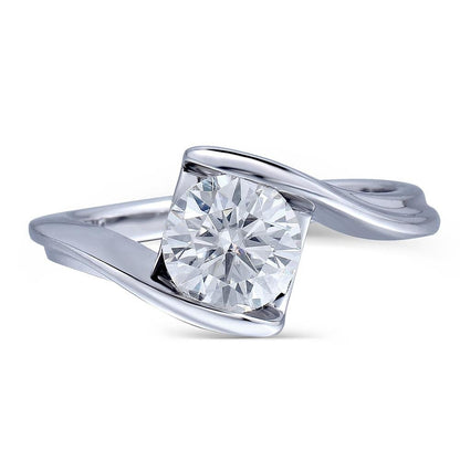 14k White Gold Unique Moissanite Ring 1.2ct Moissanite Engagement Rings & Jewelry | Luxus Moissanite