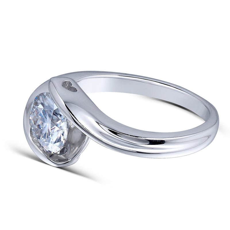 14k White Gold Unique Moissanite Ring 1.2ct Moissanite Engagement Rings & Jewelry | Luxus Moissanite