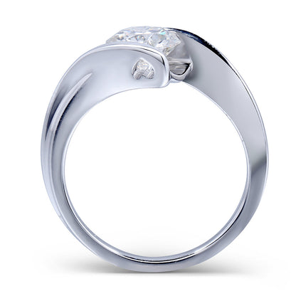 14k White Gold Unique Moissanite Ring 1.2ct Moissanite Engagement Rings & Jewelry | Luxus Moissanite