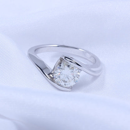 14k White Gold Unique Moissanite Ring 1.2ct Moissanite Engagement Rings & Jewelry | Luxus Moissanite