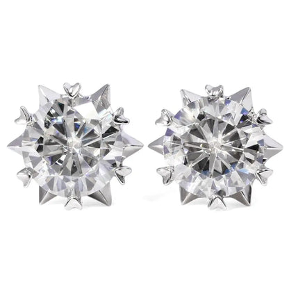 14k White Gold & Platinum Plated Silver Stud Moissanite Earrings 1.2ctw Moissanite Engagement Rings & Jewelry | Stud Earrings Jewelry  | Luxus Moissanite