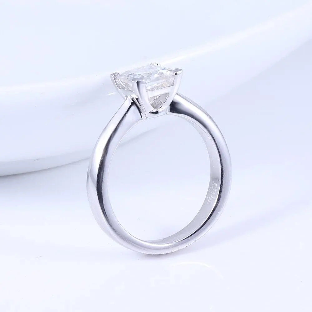 14k White Gold or Silver Princess Cut Moissanite Ring 1.3ct Moissanite Engagement Rings & Jewelry | Luxus Moissanite | Engagement Rings Princess Cut