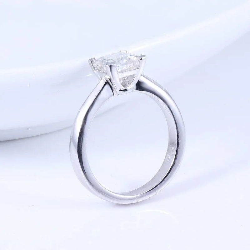 14k White Gold or Silver Princess Cut Moissanite Ring 1.3ct Moissanite Engagement Rings & Jewelry | Luxus Moissanite