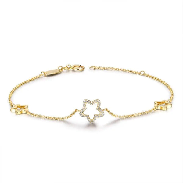 14k White or Yellow Gold Moissanite Star Bracelet Moissanite Engagement Rings & Jewelry | Luxus Moissanite